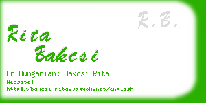 rita bakcsi business card